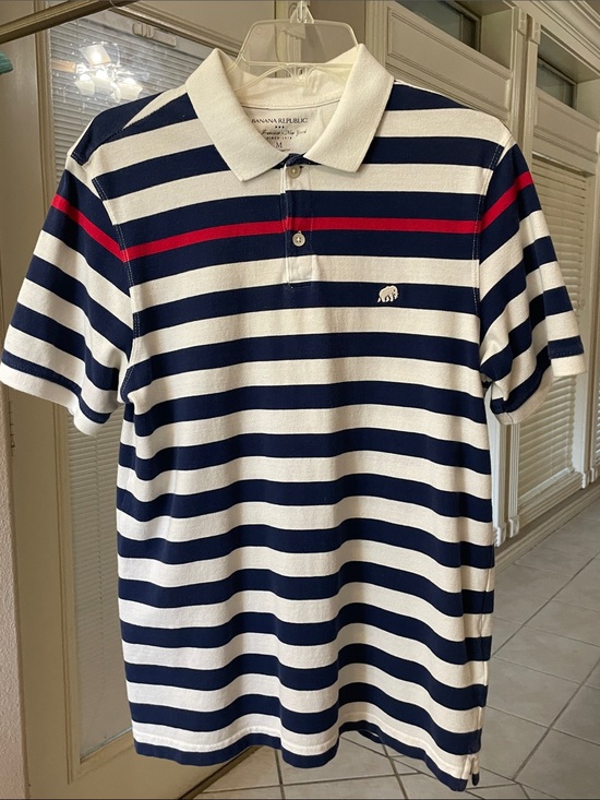 Banana Republic Other - Banana Republic Navy, White & Red Striped Polo